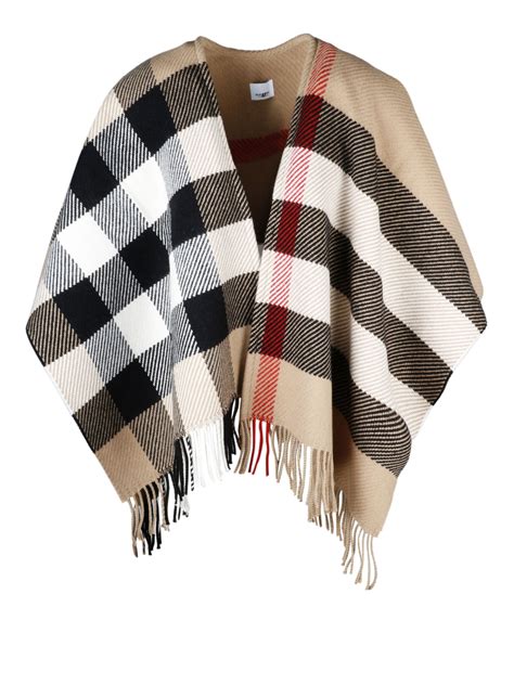 vintage beige cape burberry|burberry check wool cape.